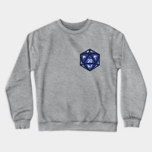 (Pocket) Blue D20 dice (White Outline) Crewneck Sweatshirt